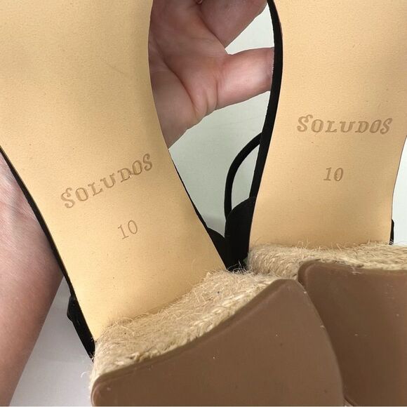 NEW Anthropologie Soludos Tall Capri Suede Heels 10 Black - Picture 14 of 16